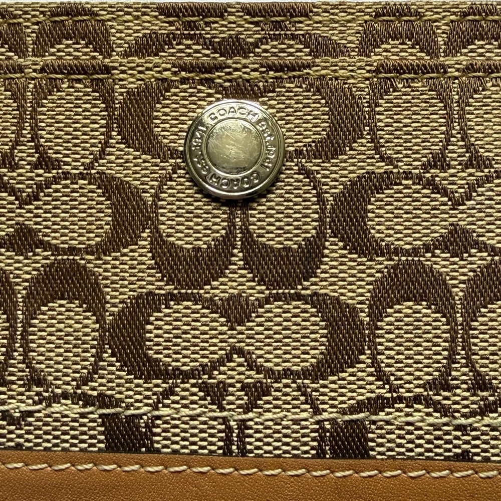 Rare Vintage Coach Card ID Holder Wallet Keychain Brown Coach Wallet - Picture 2 of 7